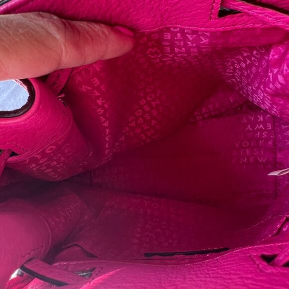 Kate Spade Pink Leather Small Drawstring Bucket Bag EUC - Picture 6 of 6